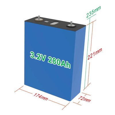 New Envision 3.2v 280Ah LiFePO4 Cell with Bus Bars, Box of 4 EVE
